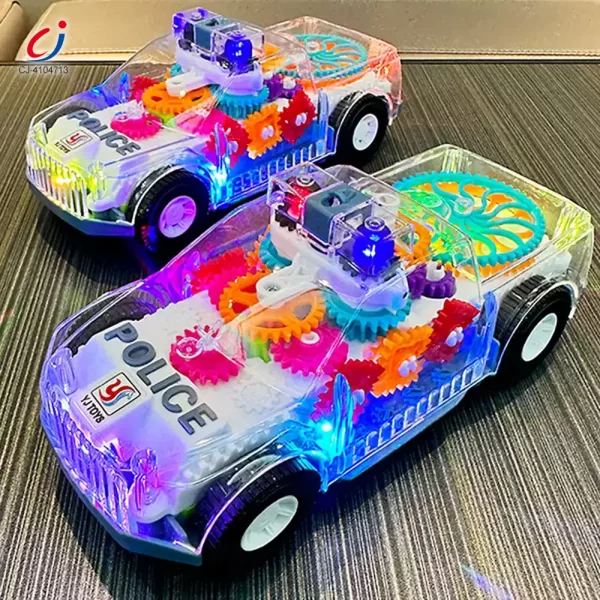 Wholesale Kids Transparent Electric Police Car Gear Toy with Flashing Lights & Music - China Toy Manufacturer Supply