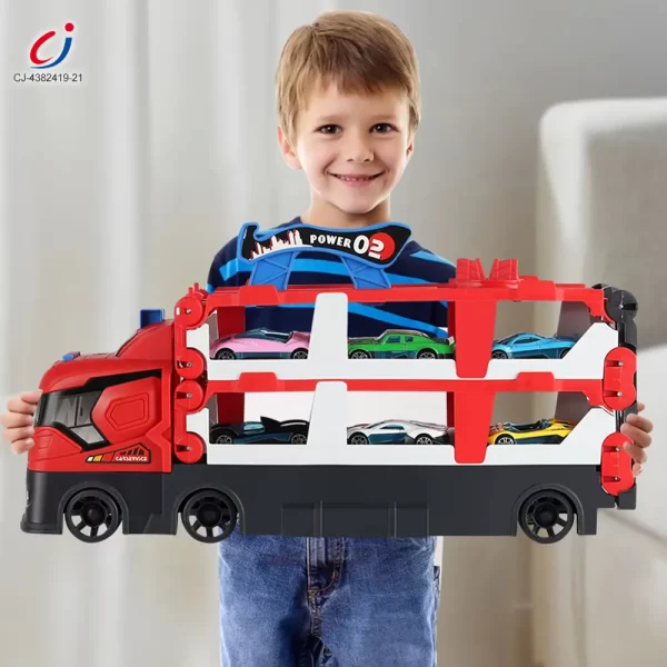 Wholesale Carrier Truck Race Track Toddler Toys, Transport Truck Car Toy Foldable Track for Kids
