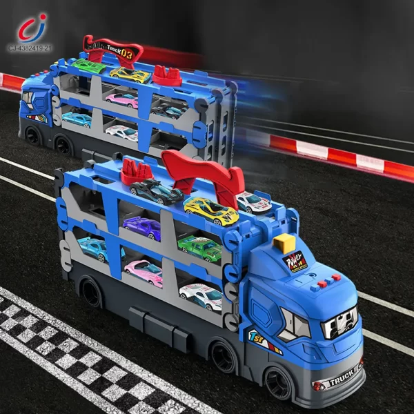 Wholesale Carrier Truck Race Track Toddler Toys, Transport Truck Car Toy Foldable Track for Kids