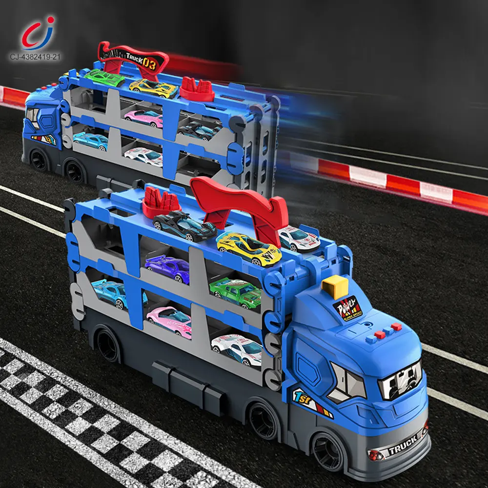 Wholesale Carrier Truck Race Track Toddler Toys, Transport Truck Car Toy Foldable Track for Kids - Image 3