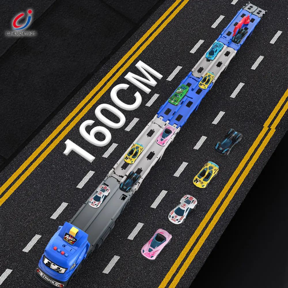 Wholesale Carrier Truck Race Track Toddler Toys, Transport Truck Car Toy Foldable Track for Kids - Image 4
