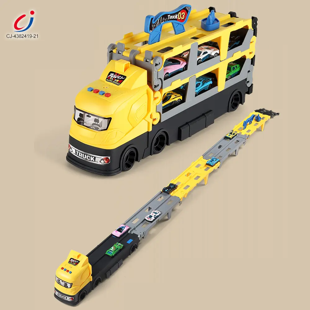 Wholesale Carrier Truck Race Track Toddler Toys, Transport Truck Car Toy Foldable Track for Kids - Image 6