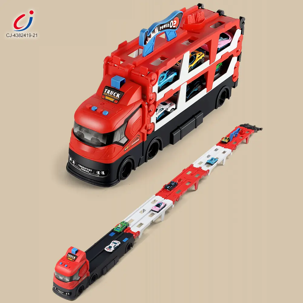 Wholesale Carrier Truck Race Track Toddler Toys, Transport Truck Car Toy Foldable Track for Kids - Image 7