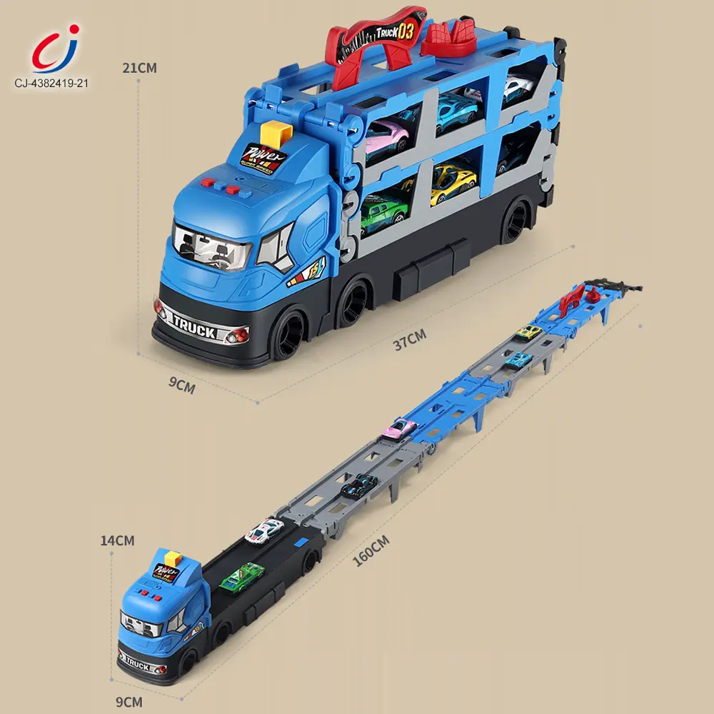 Wholesale Carrier Truck Race Track Toddler Toys, Transport Truck Car Toy Foldable Track for Kids - Image 8