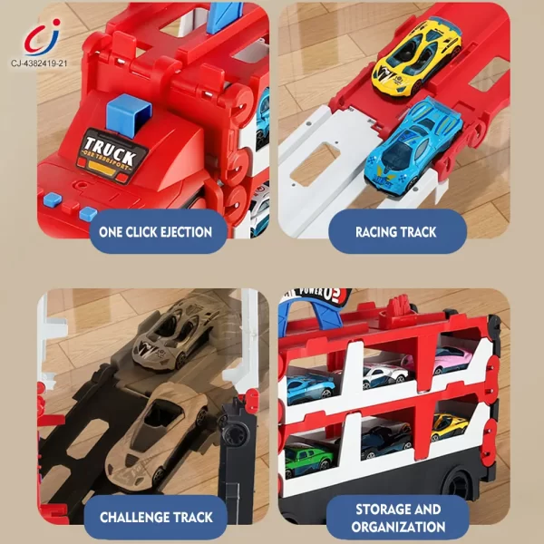 Wholesale Carrier Truck Race Track Toddler Toys, Transport Truck Car Toy Foldable Track for Kids