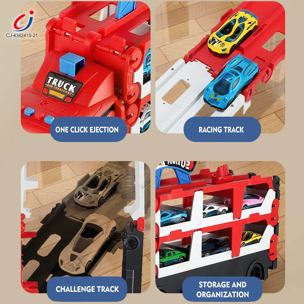 Wholesale Carrier Truck Race Track Toddler Toys, Transport Truck Car Toy Foldable Track for Kids - Image 9
