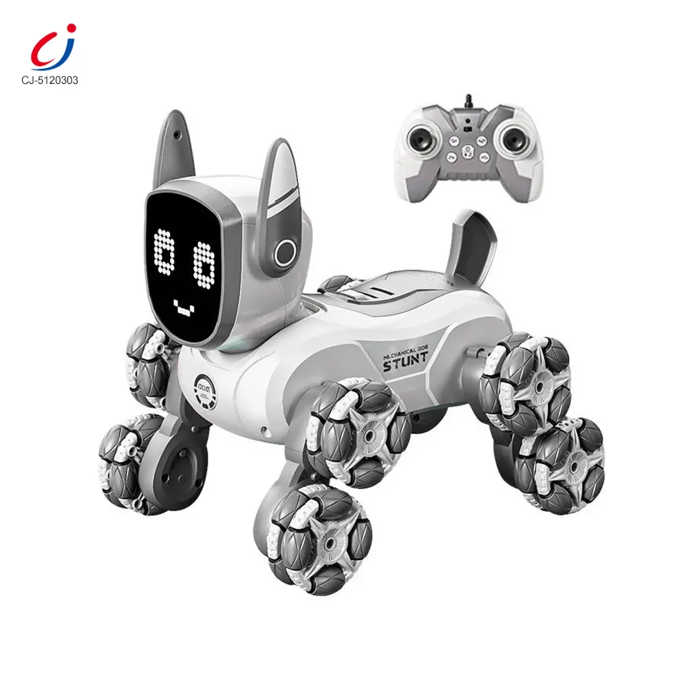 Wholesale Intelligent Voice Control Eight-Wheel Stunt Robot Dog with Light and Music - RC Robot Dog Toy In Bulk - Image 2