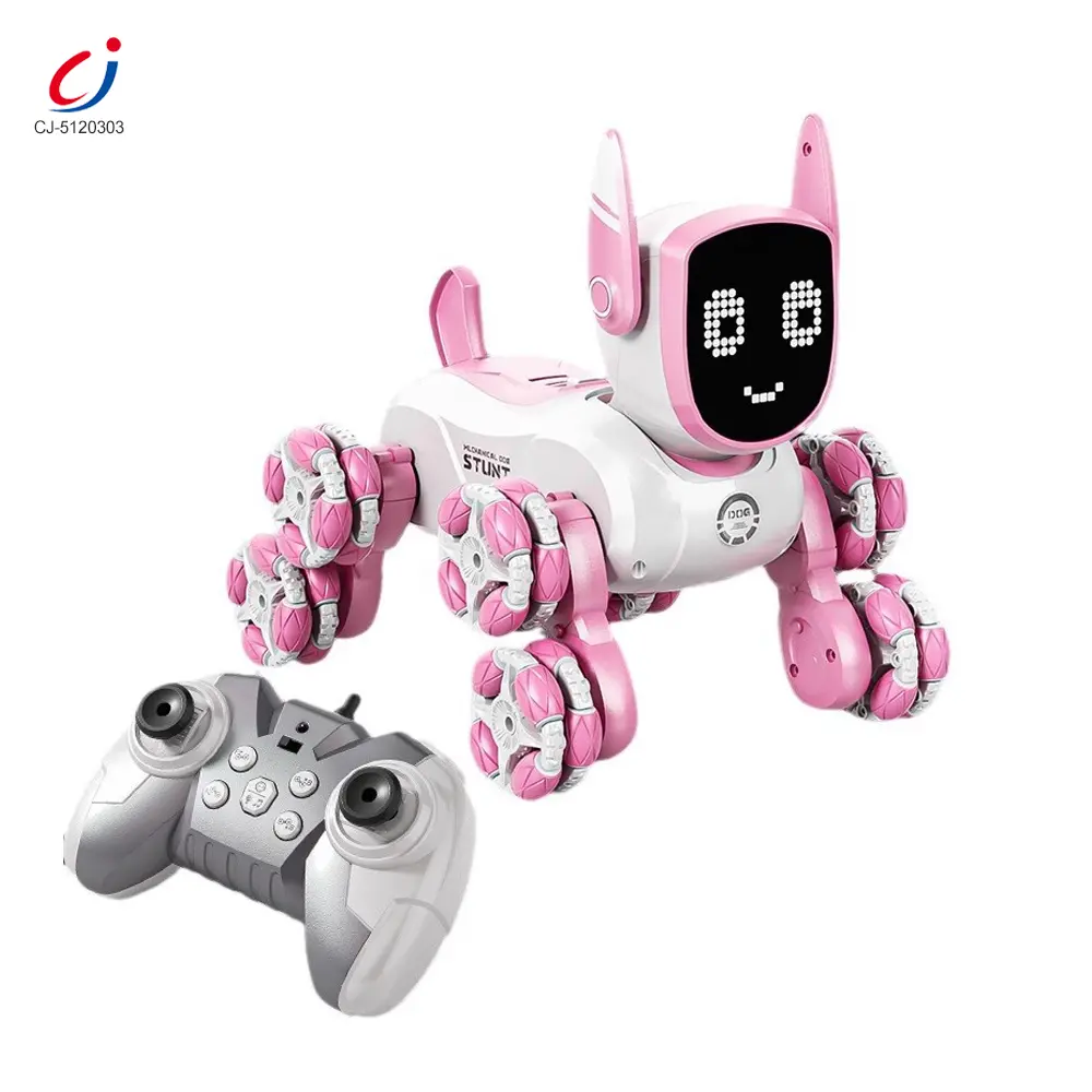 Wholesale Intelligent Voice Control Eight-Wheel Stunt Robot Dog with Light and Music - RC Robot Dog Toy In Bulk - Image 3