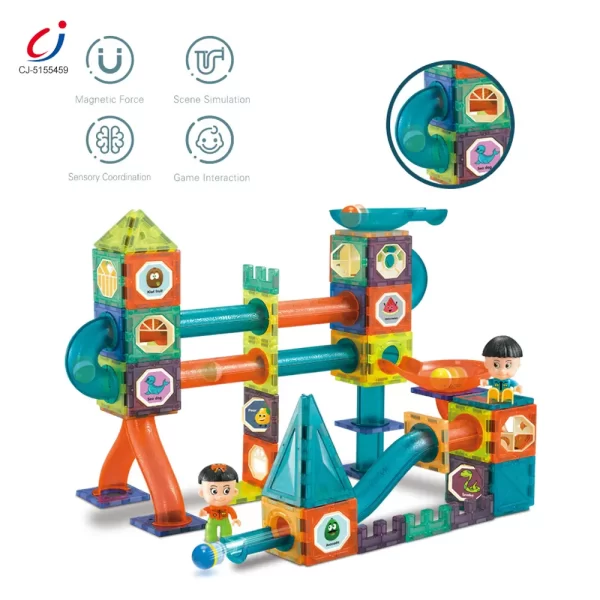 Wholesale Magnetic Tiles Marble Run, 3D Magnetic Building Blocks Set Race Track Toy for Kids - Building Educational Toys