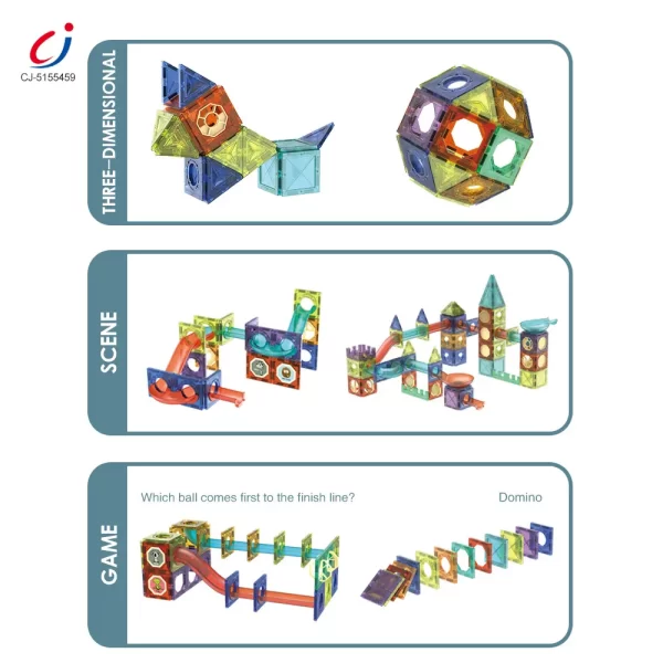 Wholesale Magnetic Tiles Marble Run, 3D Magnetic Building Blocks Set Race Track Toy for Kids - Building Educational Toys