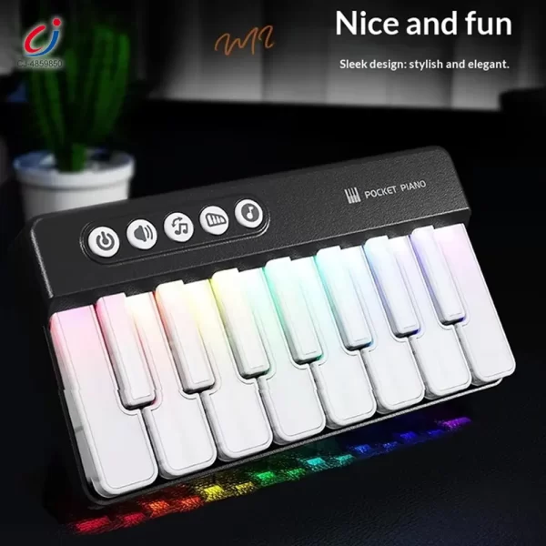 Wholesale 15 Key Kids Pocket Piano Toy LED Light Musical Instrument - Children's Educational Toys