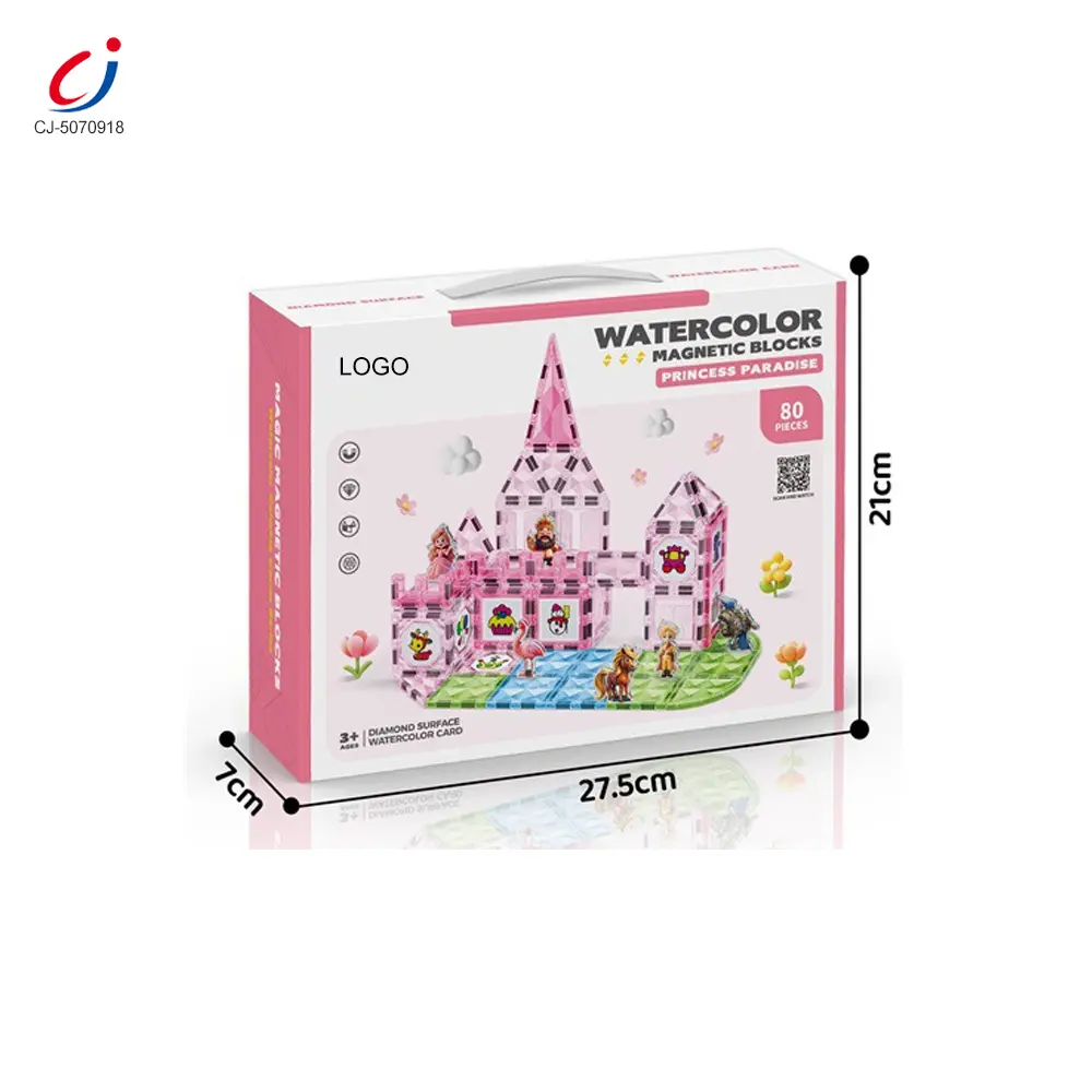 Wholesale Pink Princess Castle Magnetic Tiles Building Blocks - Educational Building Toys Supply - Imagen 7