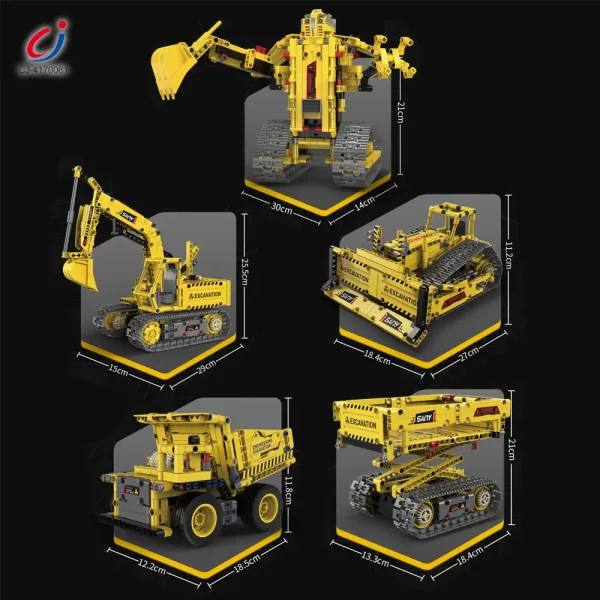 Wholesale 5-in-1 Engineering Building Set With RC & APP, STEM Educational Toy - Bulk Science Educational Toys