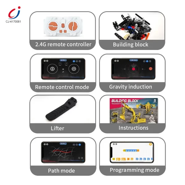 Wholesale 5-in-1 Engineering Building Set With RC & APP, STEM Educational Toy - Bulk Science Educational Toys