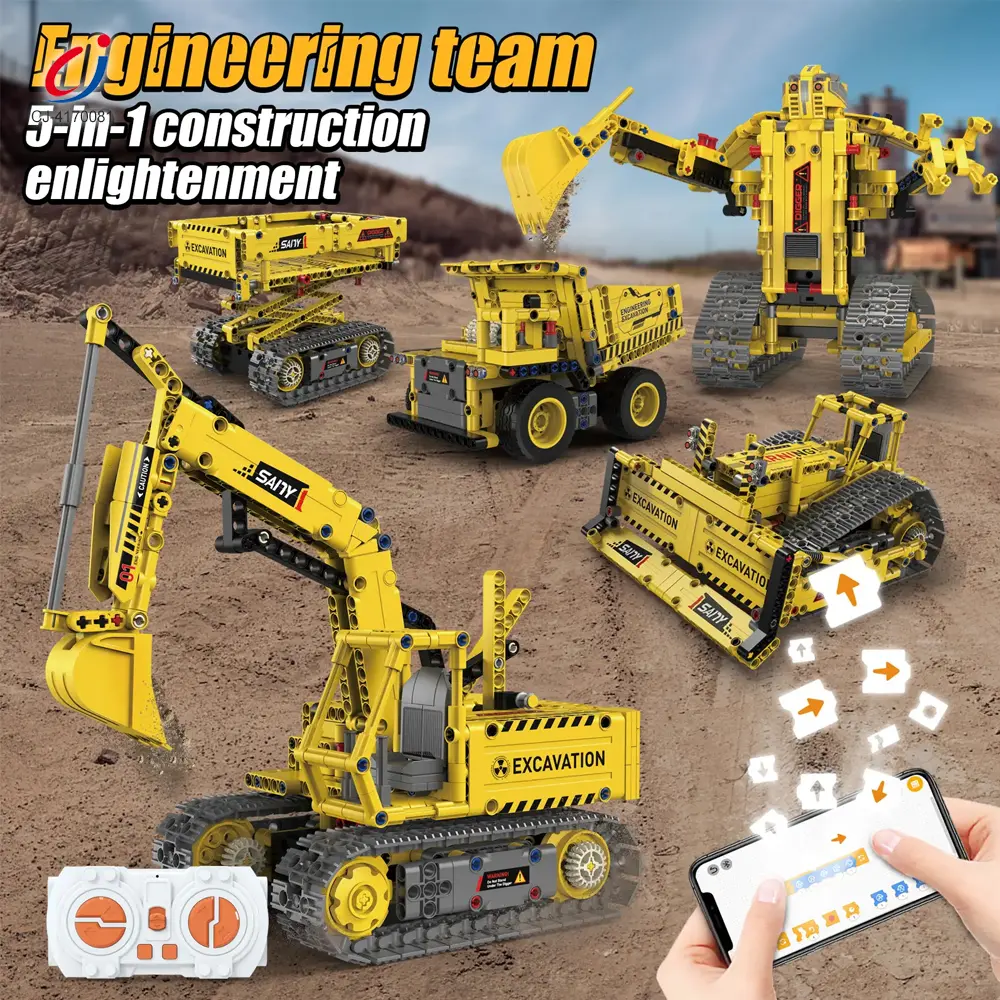 Wholesale 5-in-1 Engineering Building Set With RC & APP, STEM Educational Toy - Bulk Science Educational Toys - الصورة 6