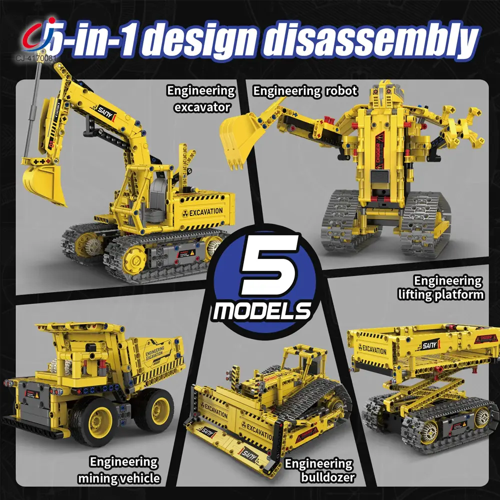 Wholesale 5-in-1 Engineering Building Set With RC & APP, STEM Educational Toy - Bulk Science Educational Toys - الصورة 9