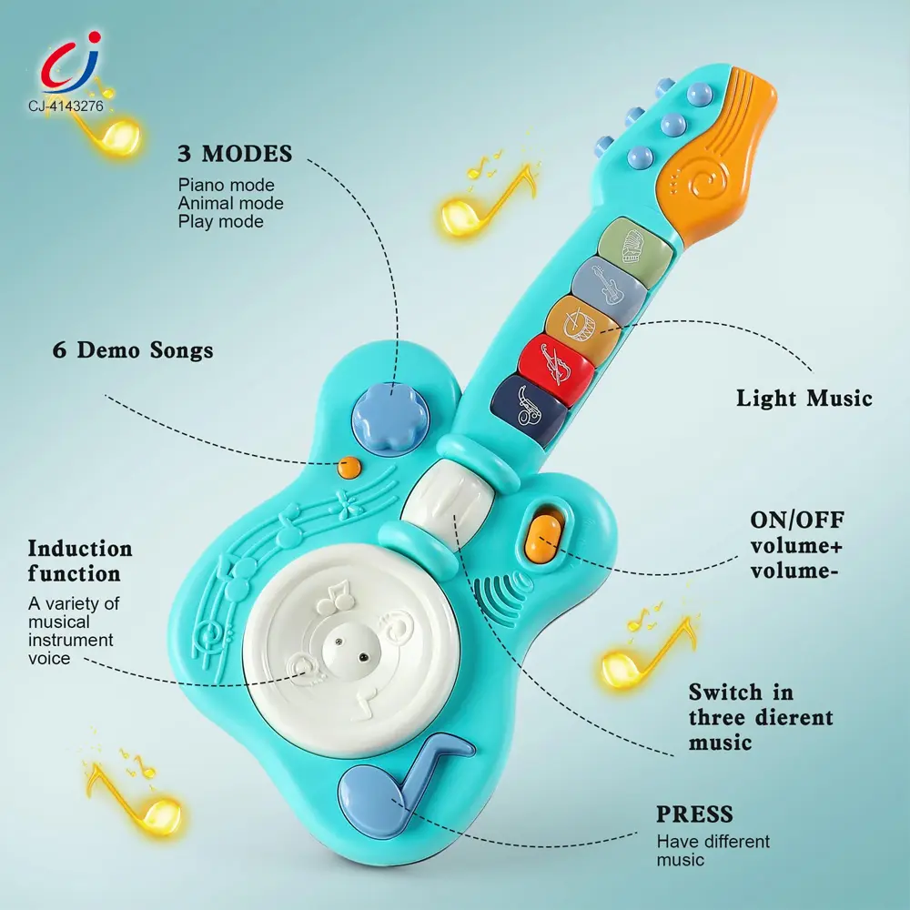Wholesale Kids' Guitar Toys with LED Lights & Sound, Interactive Early Learning Supply - الصورة 4
