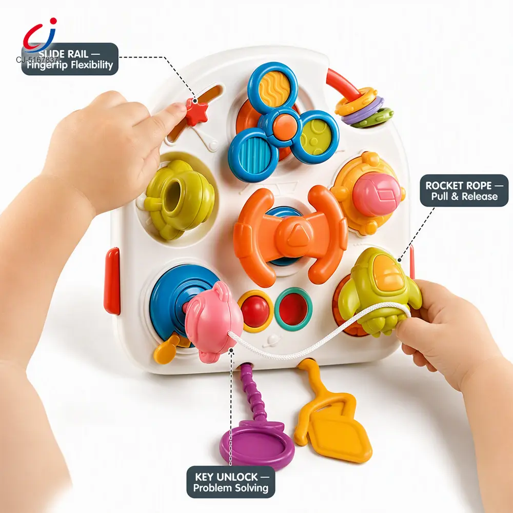 Wholesale Montessori Busy Board Toys, Spinning, Sliding & Fine Motor Skill Activities Learning Toy - الصورة 2