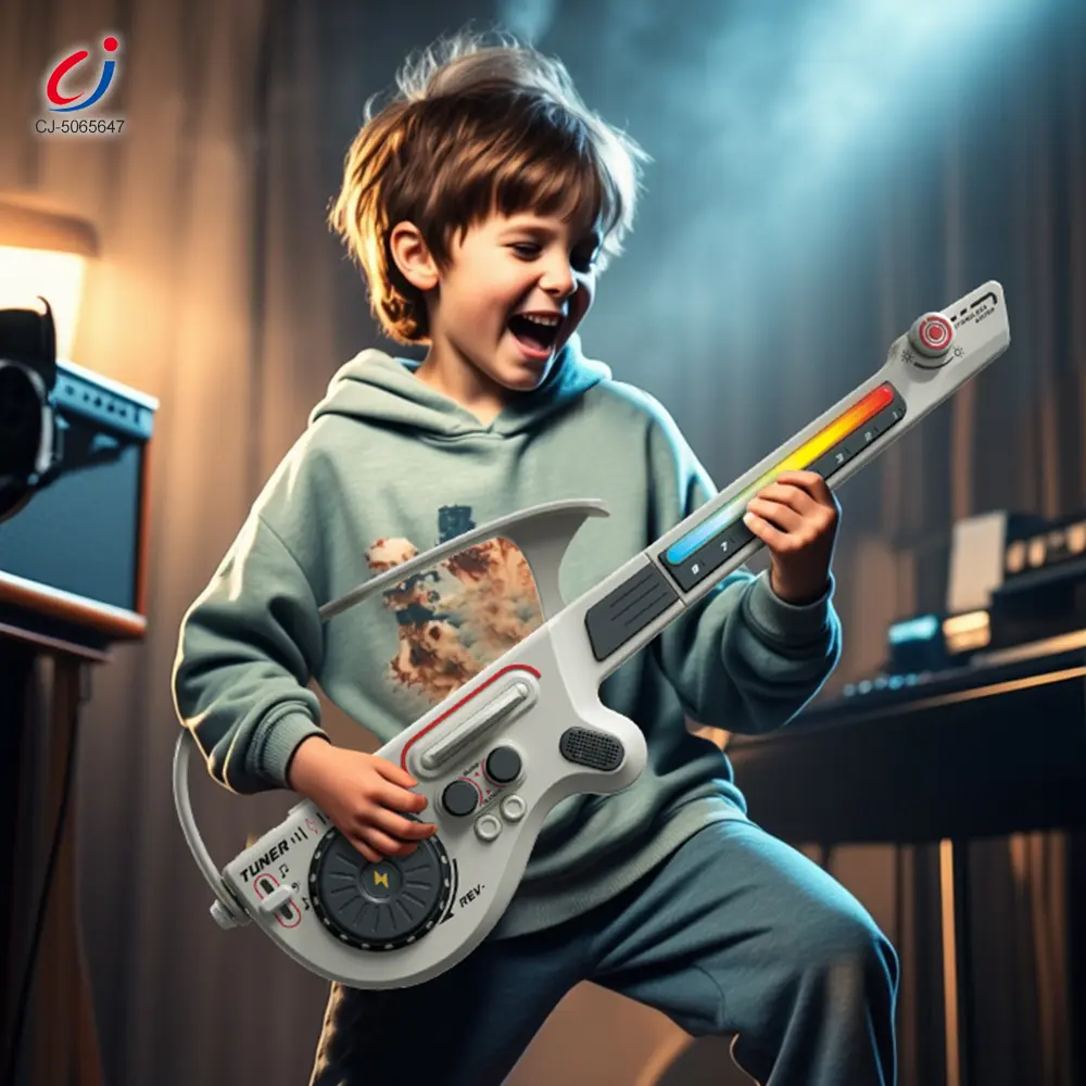 Wholesale Kids Electric Guitar Toys Musical Instruments Set with DJ Turntable - Image 3