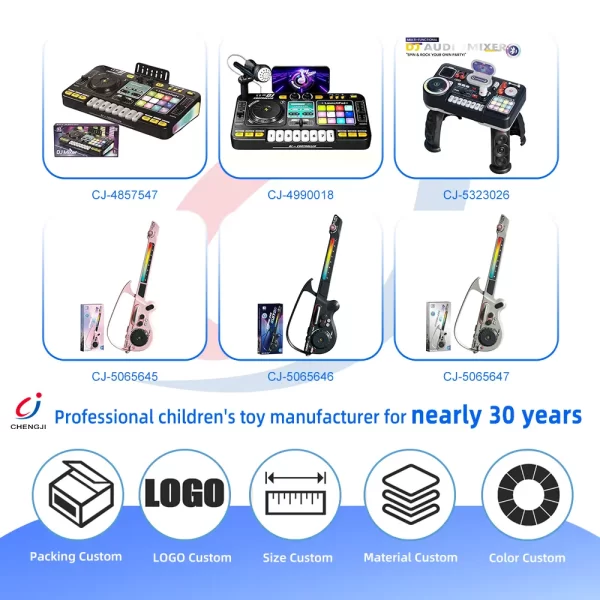 Wholesale Kids Electric Guitar Toys Musical Instruments Set with DJ Turntable