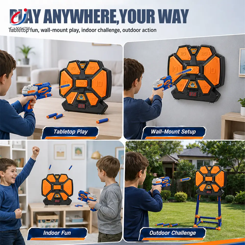 Wholesale Square Electronic Scoring Target Game Set with Foam Dart Blaster - Kids Sports Toys - الصورة 2