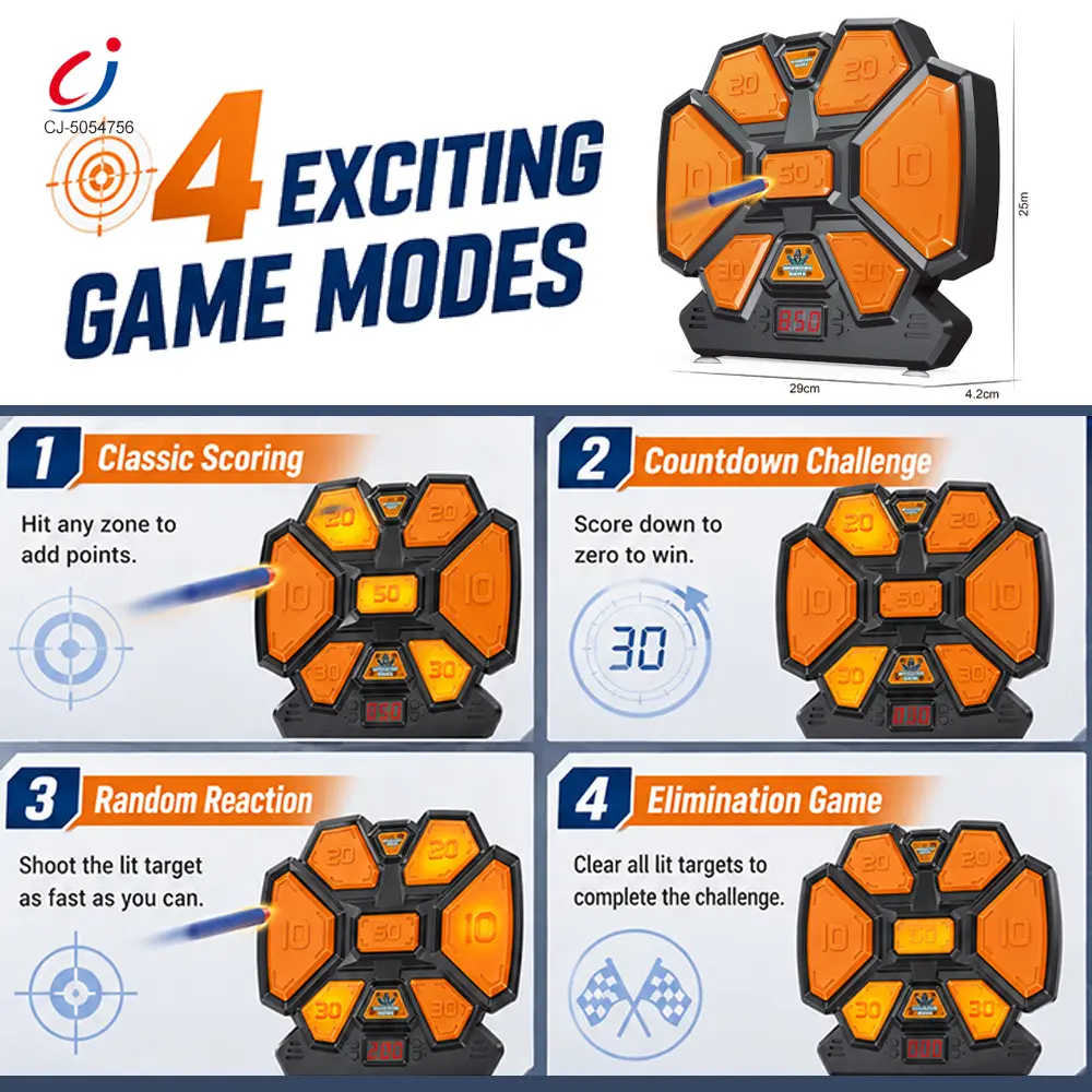 Wholesale Square Electronic Scoring Target Game Set with Foam Dart Blaster - Kids Sports Toys - الصورة 3