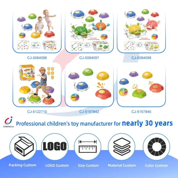 Wholesale Turtle Stepping Stone Toy For Kids' Coordination and Balance Training, Lights & Sound Effects